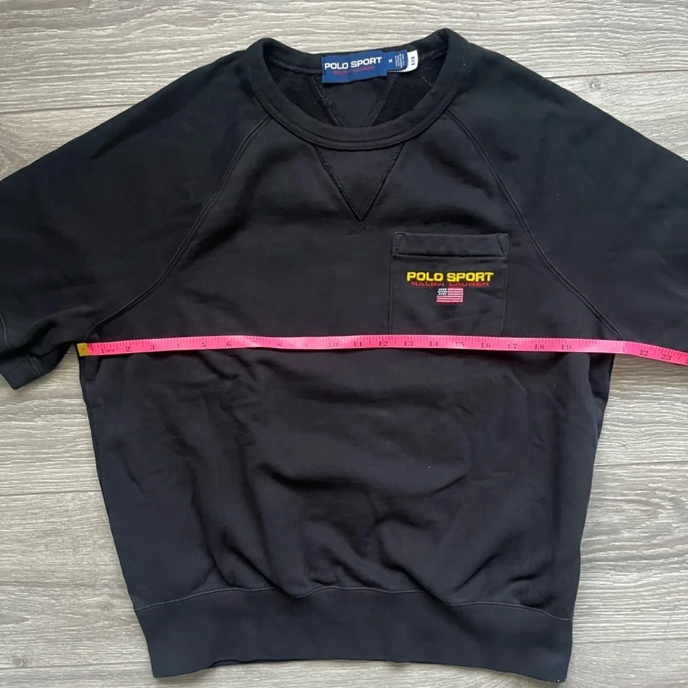 Polo Sport Men’s Black Short Sleeve Sweatshirt Pocket Logo Size M Preppy Street - Picture 8 of 8